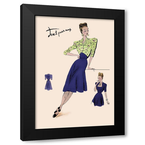 Style for Every Day, 1947 Black Modern Wood Framed Art Print with Double Matting by Unknown