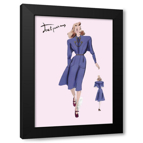 On the Go in Royal Blue, 1947 Black Modern Wood Framed Art Print with Double Matting by Unknown