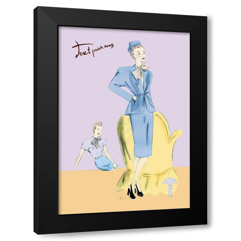 Daytime Suit in Blue, 1947 Black Modern Wood Framed Art Print with Double Matting by Unknown