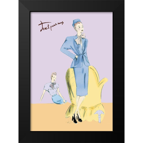 Daytime Suit in Blue, 1947 Black Modern Wood Framed Art Print by Unknown