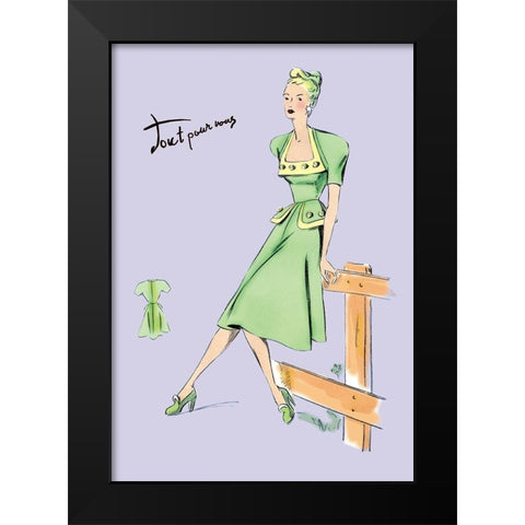 Pastel Summertime Fashion, 1947 Black Modern Wood Framed Art Print by Unknown