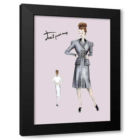 Smart Indigo Suit, 1947 Black Modern Wood Framed Art Print with Double Matting by Unknown