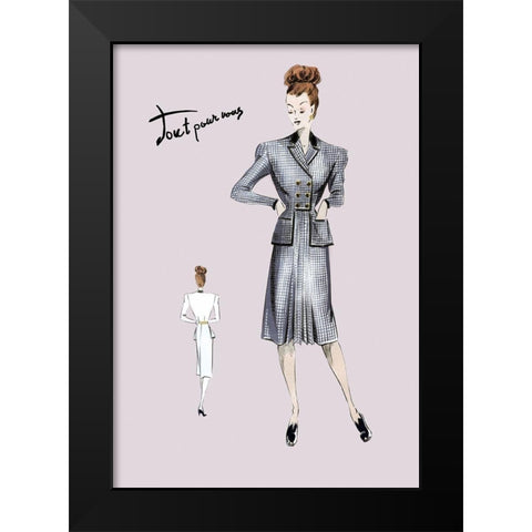 Smart Indigo Suit, 1947 Black Modern Wood Framed Art Print by Unknown