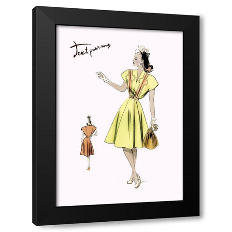 Spring Dress and Bag, 1947 Black Modern Wood Framed Art Print with Double Matting by Unknown