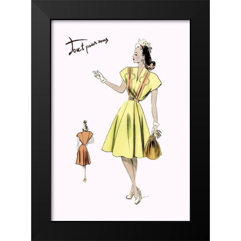 Spring Dress and Bag, 1947 Black Modern Wood Framed Art Print by Unknown