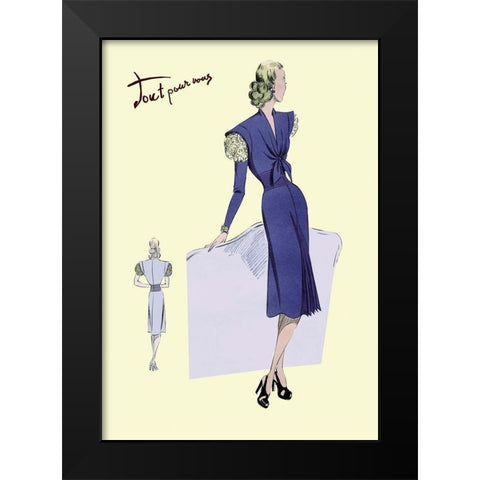 Dress Suit with Pleats, 1947 Black Modern Wood Framed Art Print by Unknown