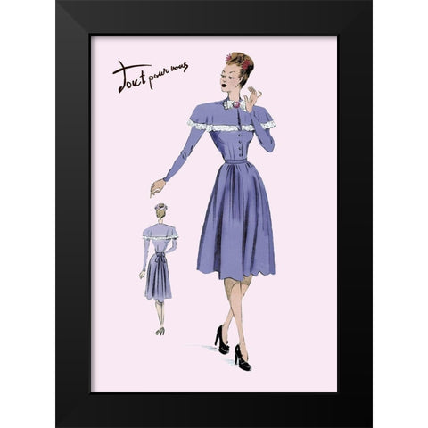 Country Style Dress, 1947 Black Modern Wood Framed Art Print by Unknown
