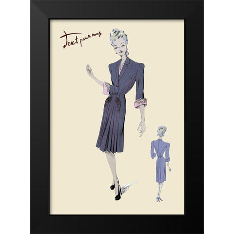 Conservative Suit Dress, 1947 Black Modern Wood Framed Art Print by Unknown