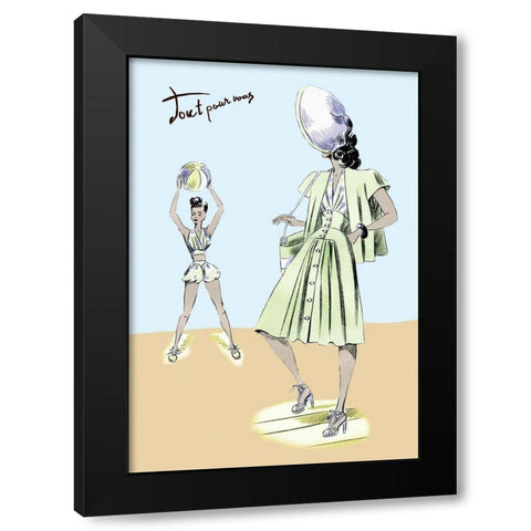 Sundress and Bathing Suit, 1947 Black Modern Wood Framed Art Print with Double Matting by Unknown