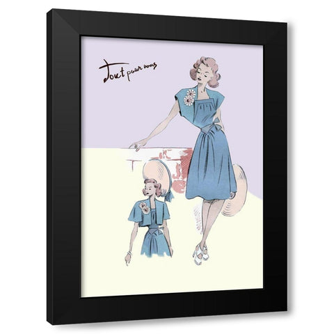 Spring Dress with Flowers, 1947 Black Modern Wood Framed Art Print with Double Matting by Unknown