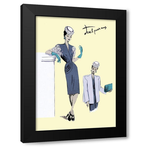 Classy Evening Wear, 1947 Black Modern Wood Framed Art Print with Double Matting by Unknown