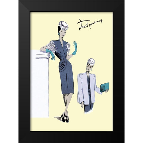 Classy Evening Wear, 1947 Black Modern Wood Framed Art Print by Unknown