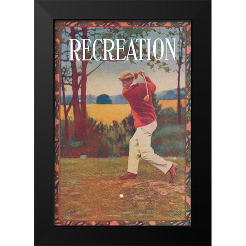 Recreation Black Modern Wood Framed Art Print by Unknown
