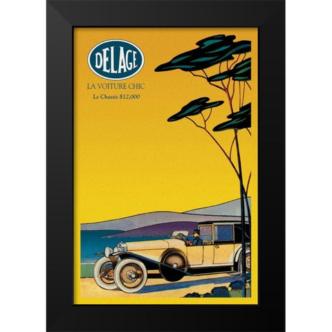 Delage - Out for a Drive Black Modern Wood Framed Art Print by Unknown