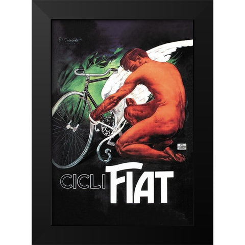 Cicli Fiat (Fiat Cycles) Black Modern Wood Framed Art Print by Unknown
