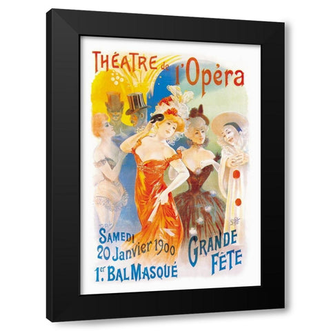 Theatre de lOpera Black Modern Wood Framed Art Print with Double Matting by Unknown