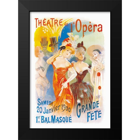 Theatre de lOpera Black Modern Wood Framed Art Print by Unknown