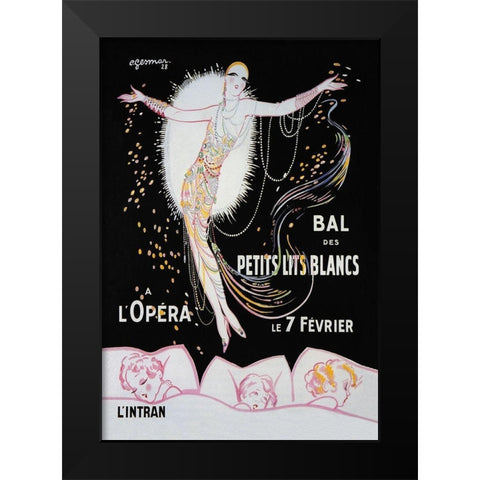 Dance of the Little White Lights Black Modern Wood Framed Art Print by Unknown