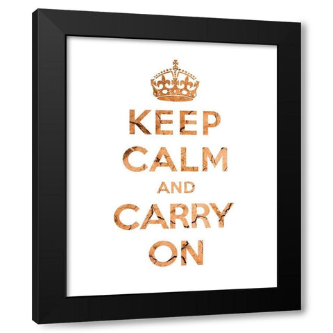 Keep Calm and Carry On - Texture II Black Modern Wood Framed Art Print with Double Matting by The British Ministry of Information