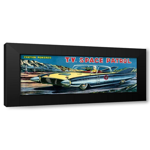 T.V. Space Patrol Car Black Modern Wood Framed Art Print with Double Matting by Retrobot