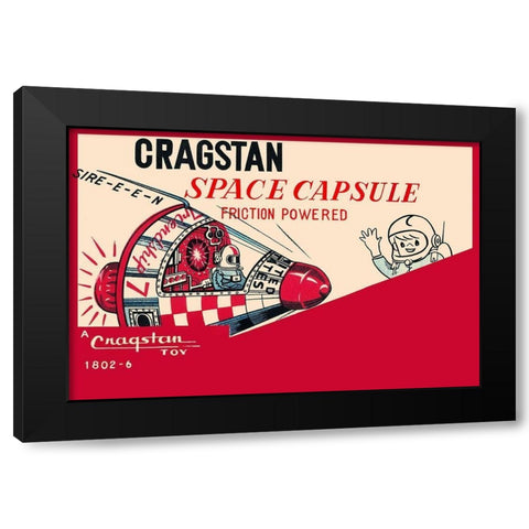 Cragstan Space Capsule Black Modern Wood Framed Art Print by Retrobot