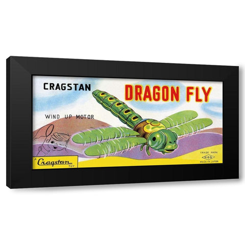 Cragstan Dragon Fly Black Modern Wood Framed Art Print by Retrobot