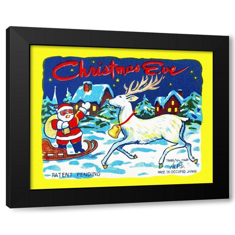 Christmas Eve Black Modern Wood Framed Art Print by Unknown