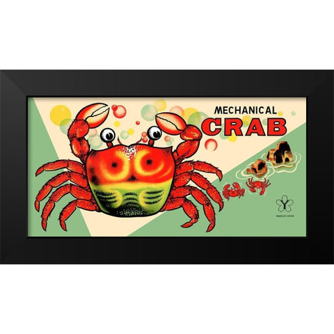 Mechanical Crab Black Modern Wood Framed Art Print by Retrobot