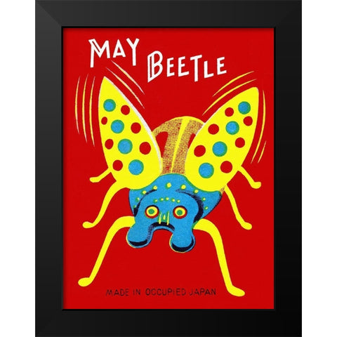 May Beetle Black Modern Wood Framed Art Print by Retrobot