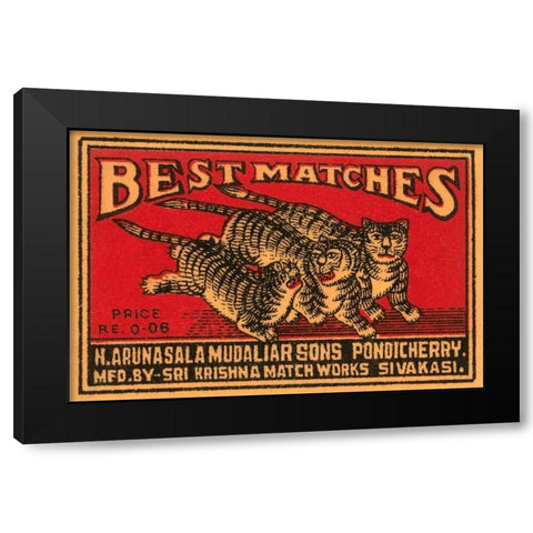 Three Tiger - Best Matches Black Modern Wood Framed Art Print by Phillumenart