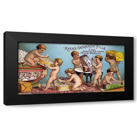 Ayers Cathartic Pills Black Modern Wood Framed Art Print with Double Matting by Advertisement