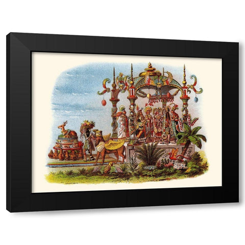 Marriage - Mardi Gras Parade Float Design Black Modern Wood Framed Art Print by Unknown