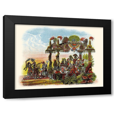 Feast - Mardi Gras Parade Float Design Black Modern Wood Framed Art Print with Double Matting by Unknown