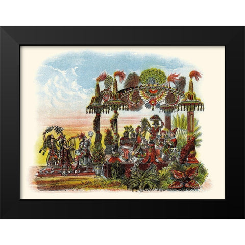 Feast - Mardi Gras Parade Float Design Black Modern Wood Framed Art Print by Unknown