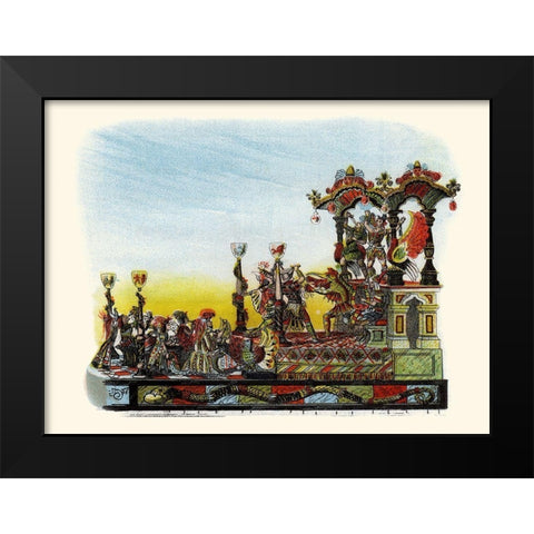 Theatre - Mardi Gras Parade Float Design Black Modern Wood Framed Art Print by Unknown