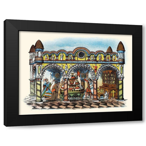 The Rape of the Crowns Black Modern Wood Framed Art Print by Unknown