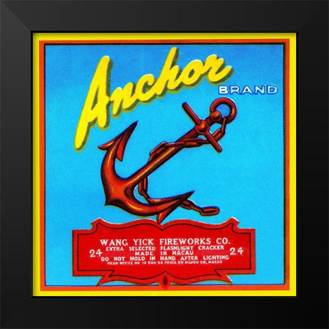 Anchor Brand Fireworks Black Modern Wood Framed Art Print by Unknown