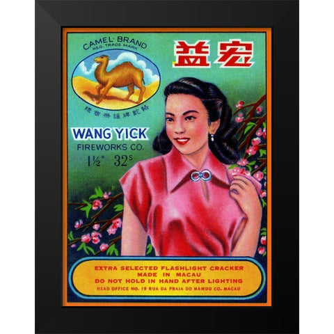 Wang Yick Fireworks Black Modern Wood Framed Art Print by Unknown