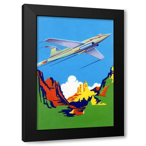 Jet Broom Label Black Modern Wood Framed Art Print with Double Matting by Unknown