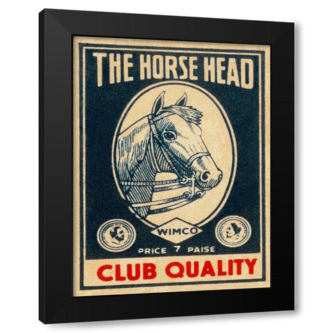 Horse Head Club Quality Matches Black Modern Wood Framed Art Print with Double Matting by Phillumenart
