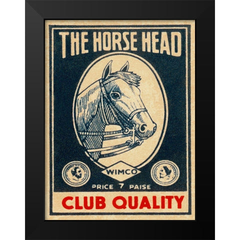 Horse Head Club Quality Matches Black Modern Wood Framed Art Print by Phillumenart