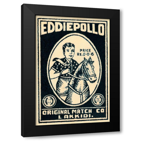 Eddie Pollo Black Modern Wood Framed Art Print by Phillumenart