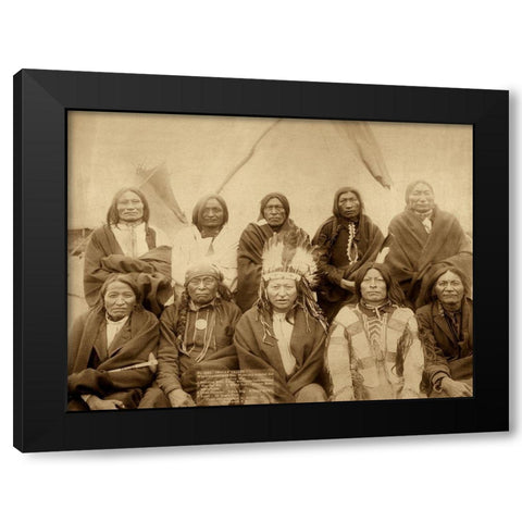 Lakota Chiefs Black Modern Wood Framed Art Print by Grabill, John C.H.