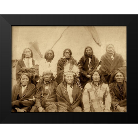 Lakota Chiefs Black Modern Wood Framed Art Print by Grabill, John C.H.