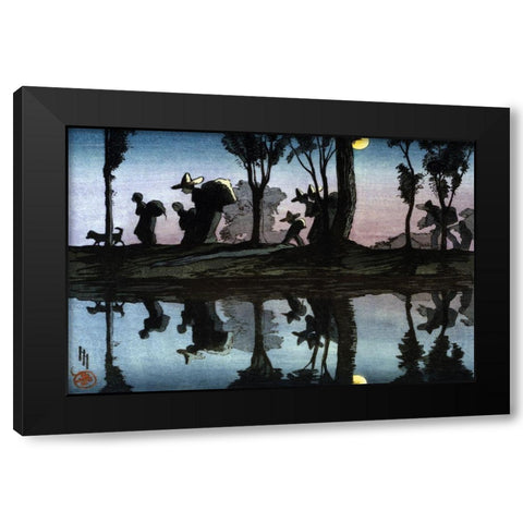 Moonlight on the Viga Canal Black Modern Wood Framed Art Print with Double Matting by Hyde, Helen