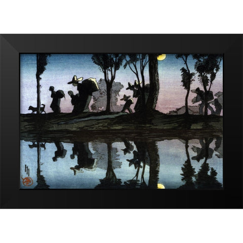 Moonlight on the Viga Canal Black Modern Wood Framed Art Print by Hyde, Helen