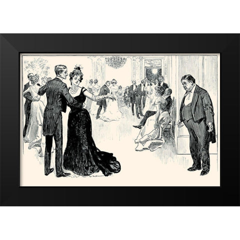 Matrimonial Misfits Black Modern Wood Framed Art Print by Gibson, Charles Dana