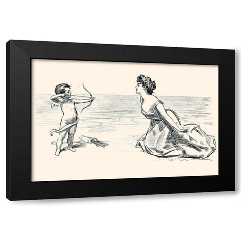 Big Game Black Modern Wood Framed Art Print with Double Matting by Gibson, Charles Dana
