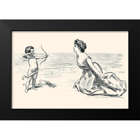 Big Game Black Modern Wood Framed Art Print by Gibson, Charles Dana