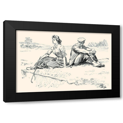 A Little Incident Black Modern Wood Framed Art Print with Double Matting by Gibson, Charles Dana
